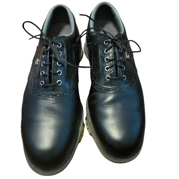 Footjoy Dryjoys Tour Saddle Spiked Mens Golf Shoes, Size 8W - Picture 3 of 13